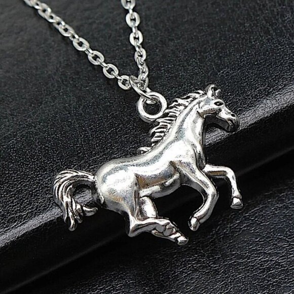 Sterling Silver Horse Necklace Earrings Set HorseBit, Snaffle, D Ring Charm - Picture 2 of 11